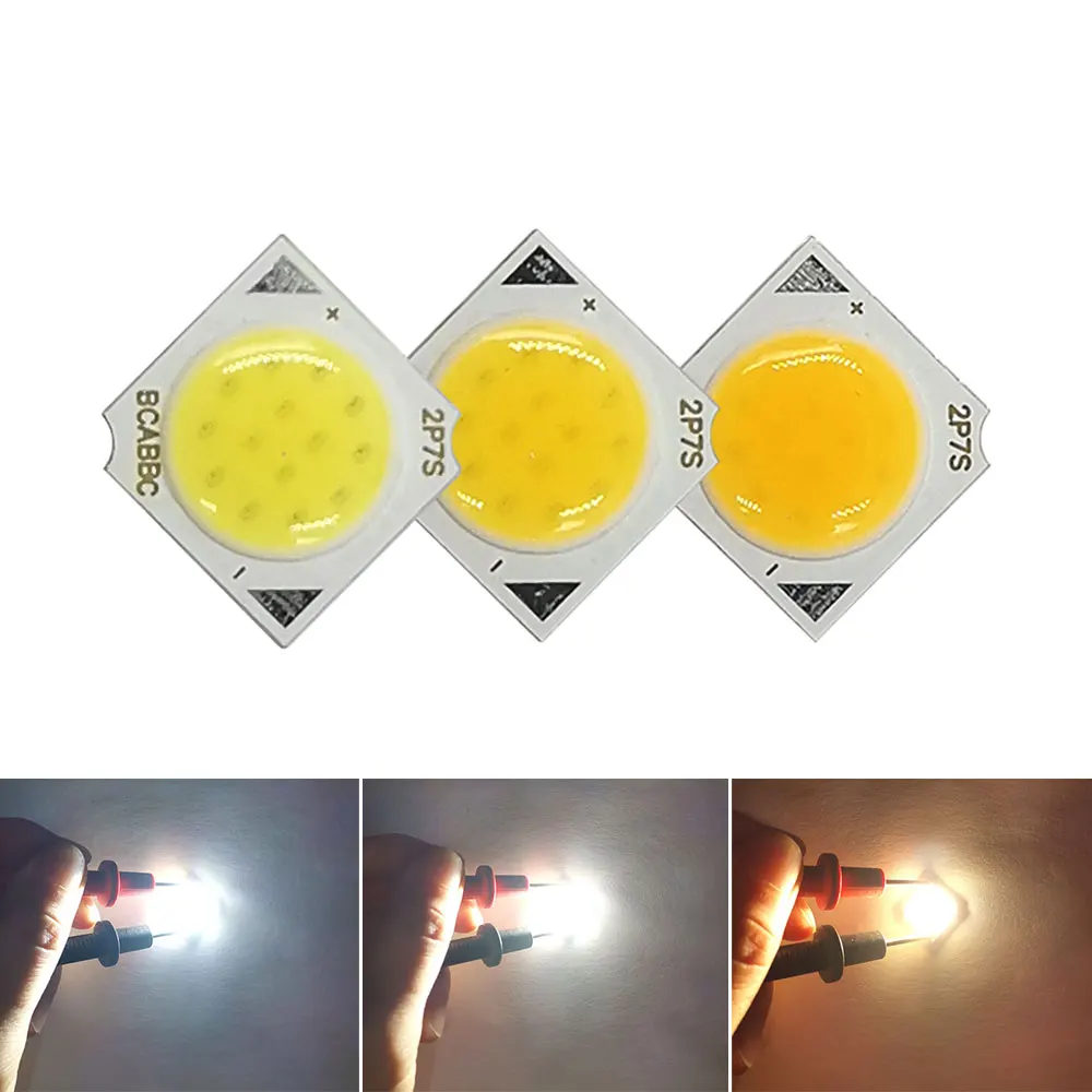 

10pcs 14x14mm Square LED Chip COB Light Source 3W 5W 7W for Downlight Floodlights Spotlight 11mm round Lighting Area COB Lamp