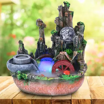 

Miniatures Innovative Simulation Rockery Desktop Fountain Landscape Decoration Home Ornament with Atomizer Home Decoration