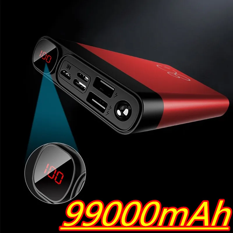 Для Xiaomi Samsung iphone XS 99000 мАч портативное зарядное устройство Внешняя батарея
