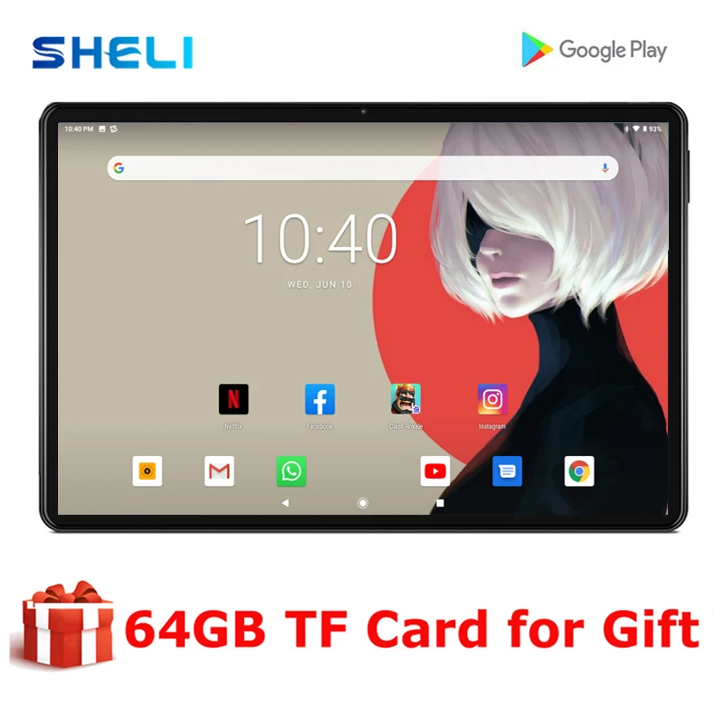 SHELI планшет на Android 2020 экран 10 дюймов 4 ядра 32 Гб ПЗУ|Планшеты| |