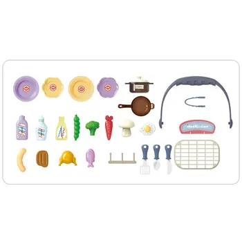 

Kids Picnic Kitchen Playset Portable Pinic Basket with Music Light Pretend Cooking Oven Learning STEM Toys for Boys Girls