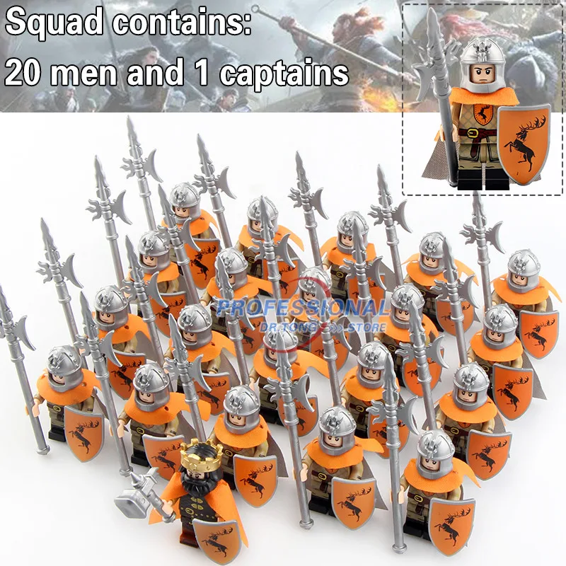 Comprar 21 piezas bloques de construcción Juego de tronos versión Mandon more Stark Lannister Selmy Ice y Fire Jimmy Lannister regalos Juguetes KT1029