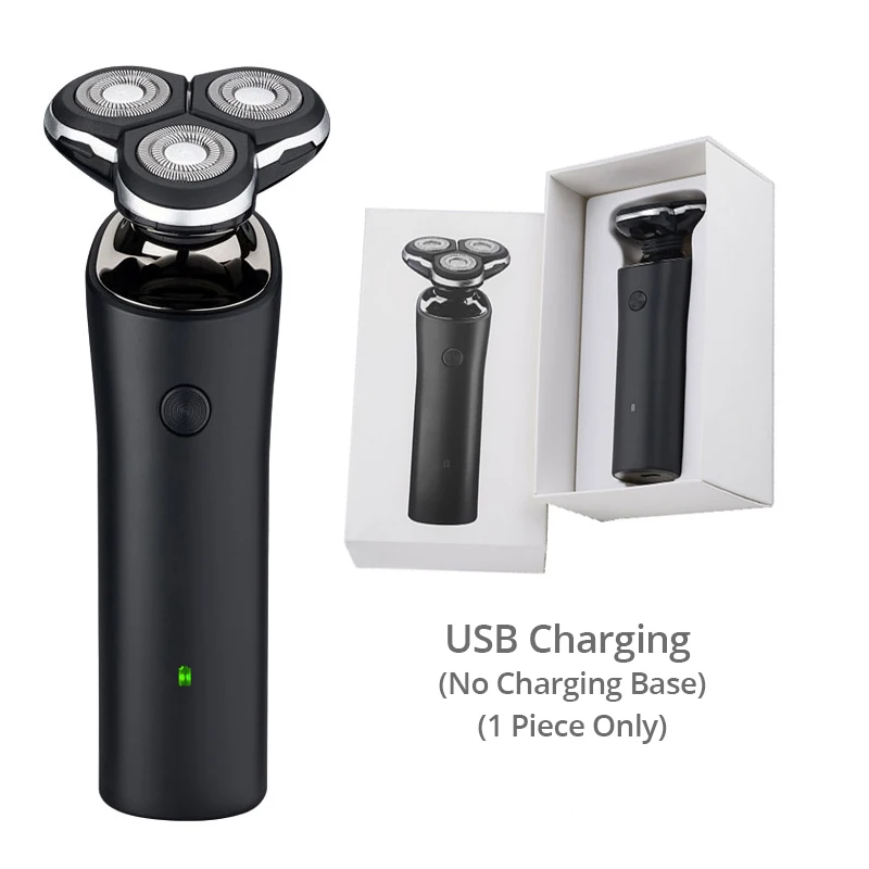 USB Charging Мужская электробритва 3D плавающие стальные лезвия бритва триммер для бороды светодиодный дисплей моющийся USB Перезаряжаемый для бритья - Цвет: USB Charging