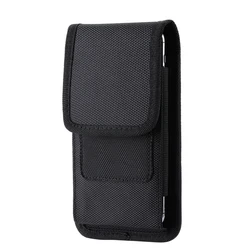 Oxford Cloth Flip Case Phone Pouch with Belt Clip - Shockproof Waist Bag Phone Cover for Galaxy Z Fold 3 (Black)