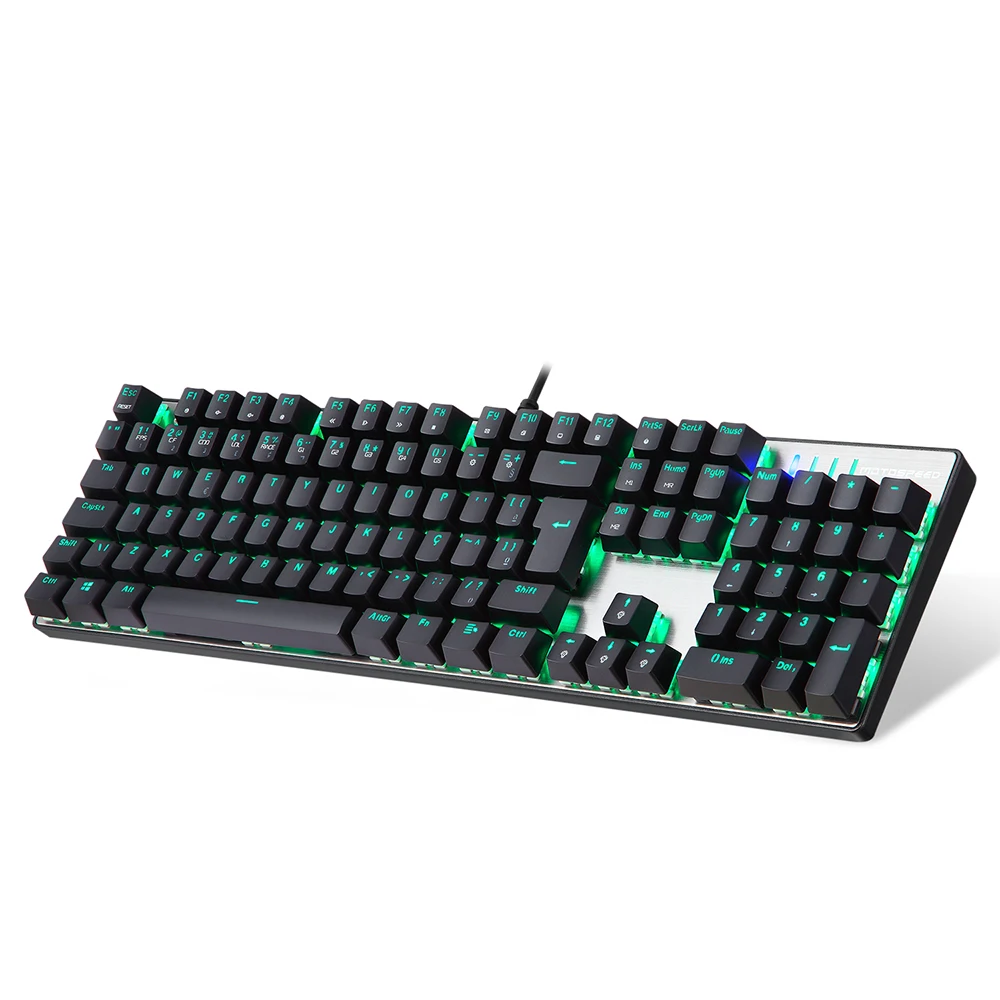 

MOTOSPEED CK104 Mechanical Gaming Keyboard Wired USB Colorful LED Backlight Gaming Keyboard with 104 Keys for Portuguese