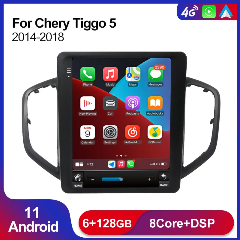 4G Lte DSP RDS Android 11 Car Radio Stereo Receiver For Chery Tiggo 5 2014-2018 GPS Navigation Carplay Auto WIFI Tesla Screen BT |