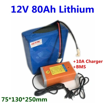 

12V 80Ah Lithium li ion battery pack for solar energy storage panels solar system RV solar house system home inverter+5A charger