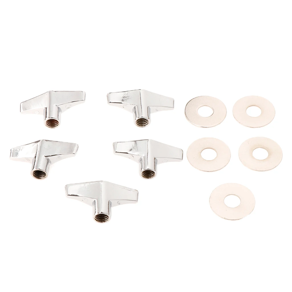 5pcs Metal Drum Stands Wingnut Drum Cymbal Rack Wing Nut with Washers 5pcs Metal Drum Stands Wingnut Drum Cymbal Rack Wing Nut with Washers
