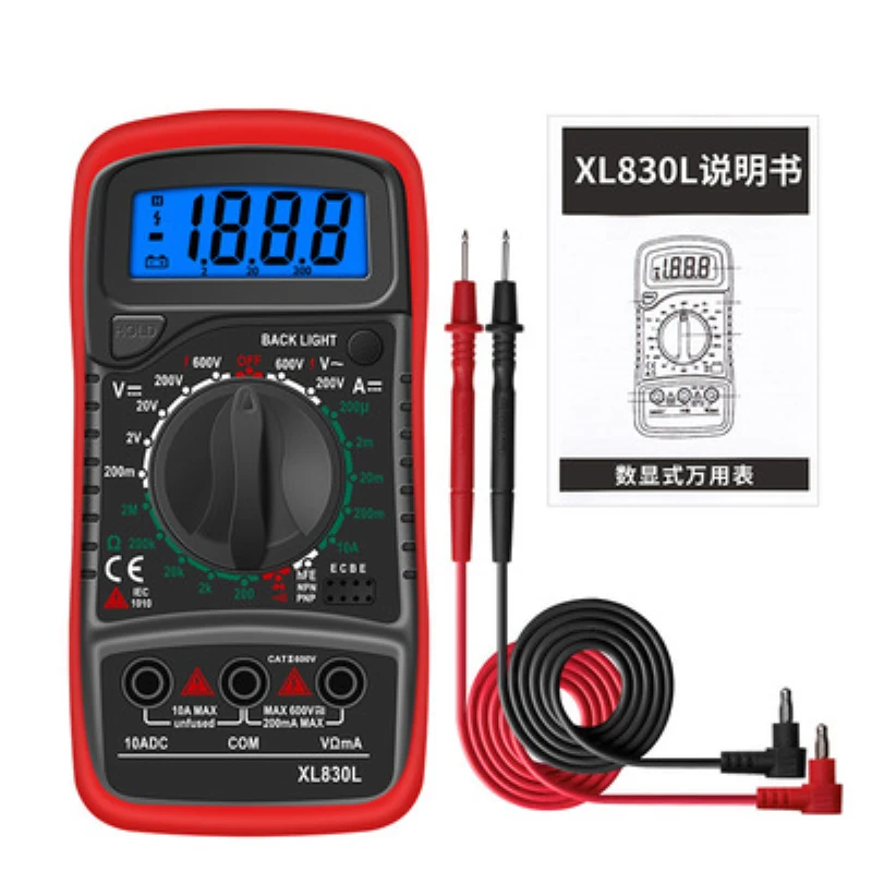 XL830L Digital Multimeter AC DC Ammeter AVO Excel Universal Meter Tester Set 