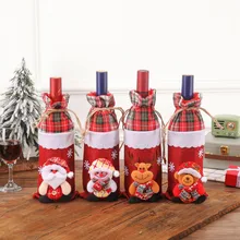 Новогодний мешок для вина машина вышитые бутылки вина набор принадлежности для украшения стола# C