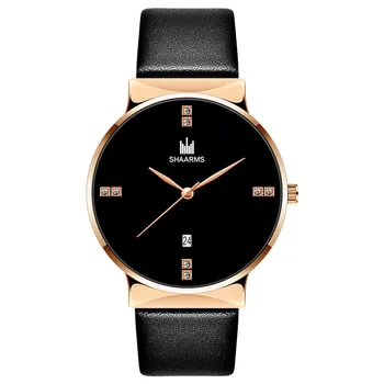 

Britain Wrist Watch Crystal Leatherwear Concise Trend Surface Calendar Wrist Watch