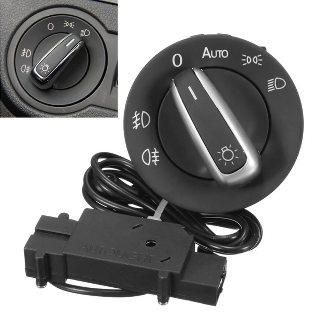 

Car Light Switch With Chrome Headlight Switch Sensor Control for Passat B6 Jetta Golf MK5 OEM 5ND 941 431B Car Accessories