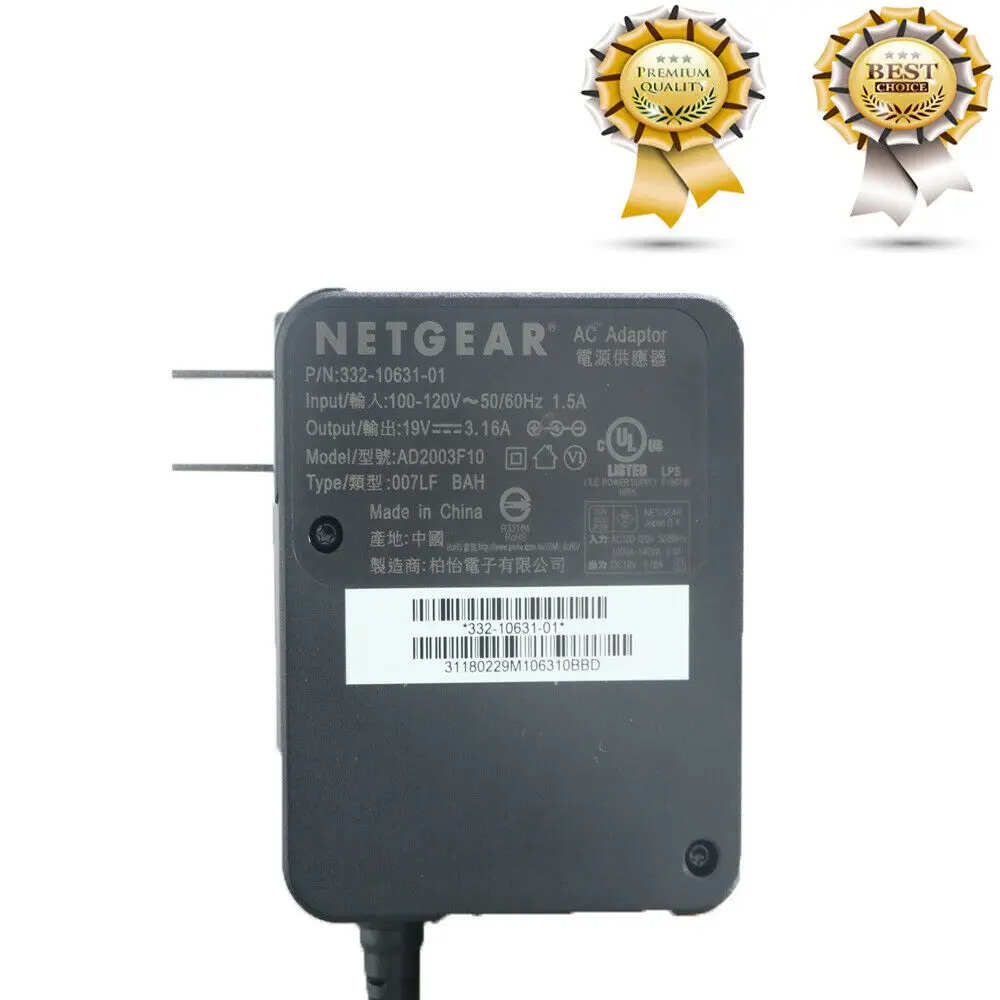 Adattatore Ca Per Netgear Router Wifi R8500 R8000 X8 Ac5300 R9000-Us 19V 3.16A