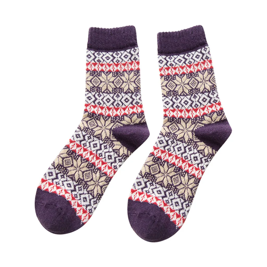 Женские носки, Забавные милые корейские японские носки в стиле Харадзюку, Женские повседневные зимние теплые толстые шерстяные винтажные цветные вязаные мягкие носки
