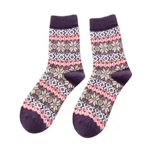 Женские носки, Забавные милые корейские японские носки в стиле Харадзюку, Женские повседневные зимние теплые толстые шерстяные винтажные цветные вязаные мягкие носки