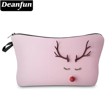 

Deanfun Cute Pink Makeup Bag Deer Digital Printing Toiletry Bag Girl Exquisite Travel Bags 52533