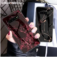 YISHANGOU Мрамор Стекло задняя крышка чехол для samsung S10e S10 плюс M10 M20 S8 S9 A9 A7 A6S A8S A9S J4 J6 Prime мягкий чехол-бампер