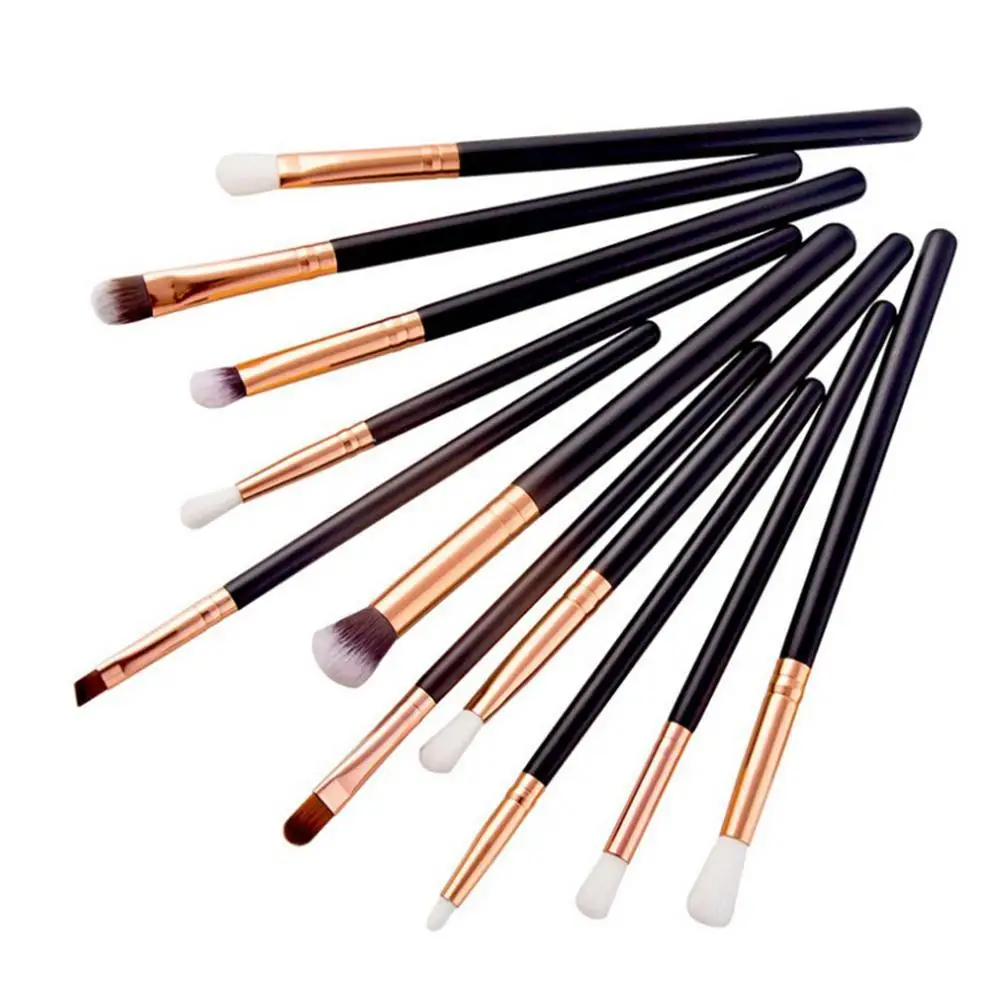 

XY Fancy 12pcs/set Small Floral Cheap Makeup Brushes Wooden Handle Brown Gold Nylon Eye Brushes for Eyeshadowv Tools Kit