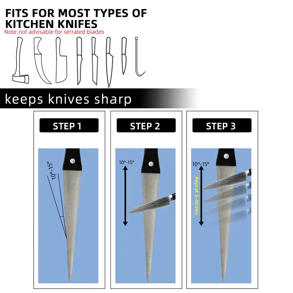 Whetstone Stone Diamond Knife Sharpener Knife Sharpening Curved Surface for Knife Scissors Honing Bar Kitchen Grinding Tool 3