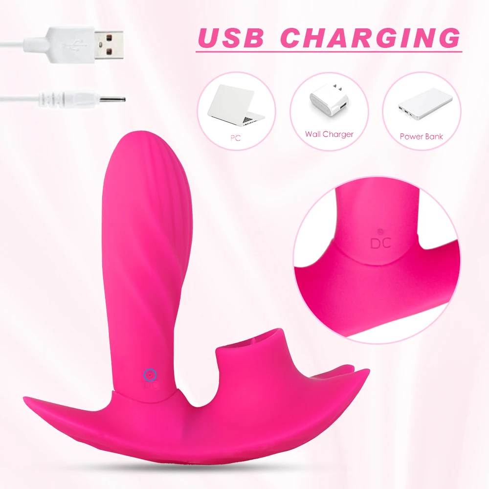 Dildo Vibrator, Wearable Butterfly Vibrator, Vibrators for Women, Clitoris Stimulator, Wireless Sex toys, Double Stimulation