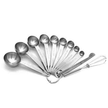 

11 Pcs/Set Measuring Spoons Set Premium Stackable Kitchen Measuring Spoon Set Stainless Steel Measuring Spoons Set