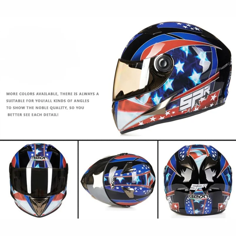 BEON 500, мотоциклетные шлемы, полное лицо, защитные шестерни, шлем для картинга, гоночный шлем, мотоциклетные шлемы, утвержденные ECE, шлемы
