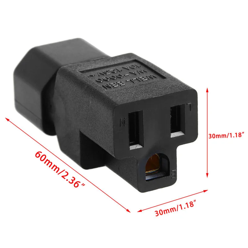Адаптер переменного тока IEC 320 C14 Nema 5 15R США 3 полюсный адаптер питания штекер в