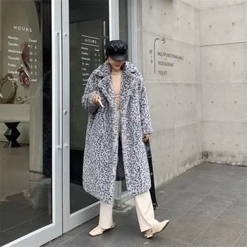 

Leopard print Faux fur coat 2020 Winter Women Long Luxury outerwear casual Plus size Vintage Thicken Plush Fur jacket Ropa mujer