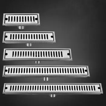 

1Set Stainless Steel Floor Drain Bathroom Shower Long Drainage Floor Drain Cover R9JF