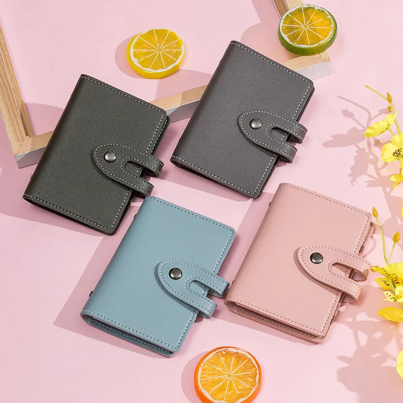 

New Style Korean-style LADY'S Small Card Package Card Bit More jia shi zheng bao Soft Leather Buckle Purse