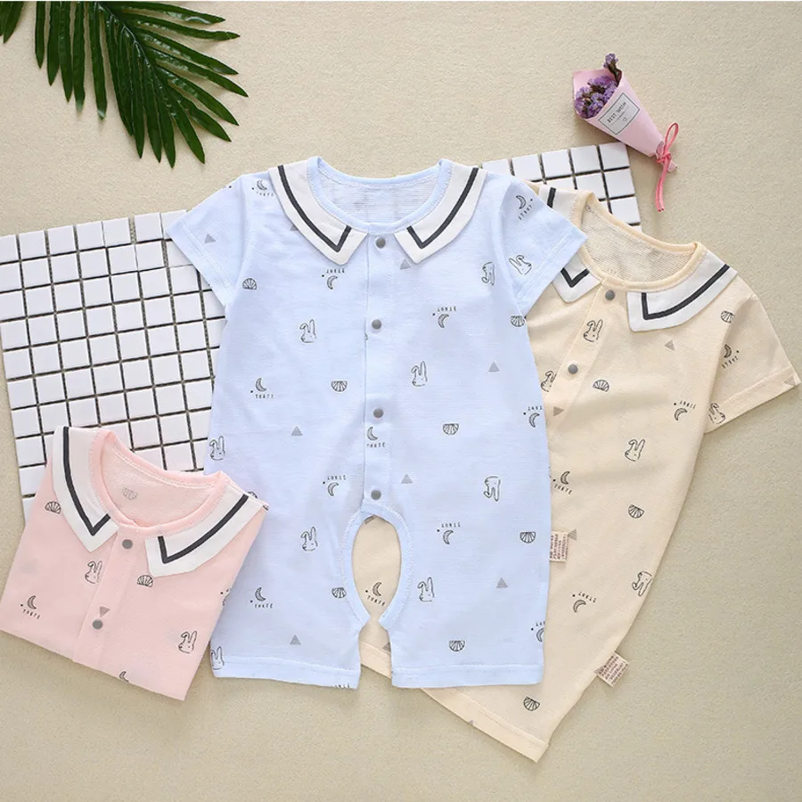 

Baby Boys Girls Jumpsuit Cotton Short-sleeved Thin Newborn Toddler Infat Romper Bebe Baby Summer Cute Fashion Outfit Clothes