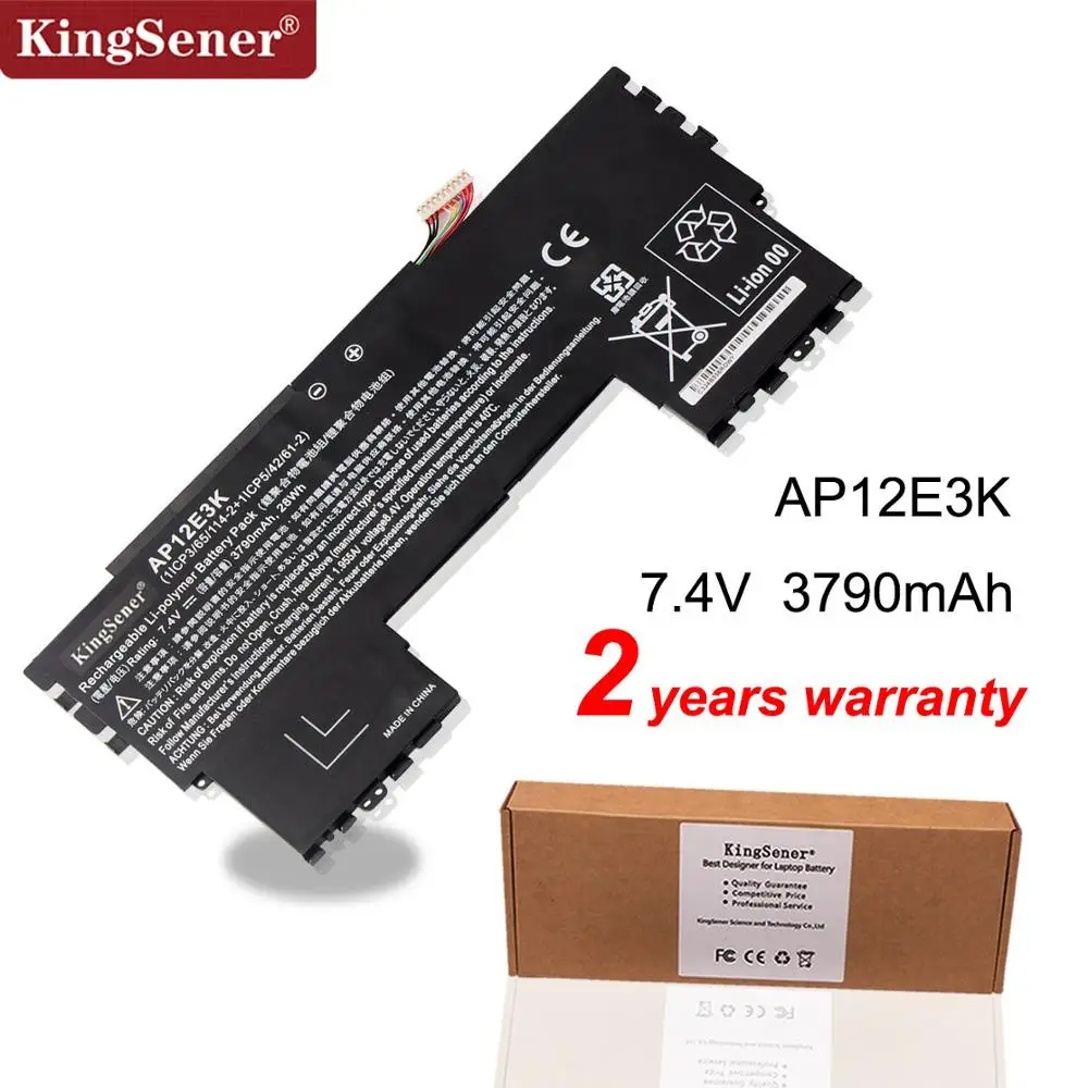 Batteria Per Laptop Kingsener Ap12E3K Per Acer Aspire S7 S7-191 11 "Ultrabook 1/Cp3/65/114-2 1/Cp5/42/61-2 7.4V 3790Mah