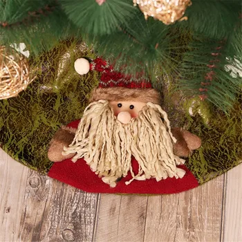 

60cmChristmas Tree Skirt 3D Santa Snowman Xmas Floor Mat Ornaments Decor Ornaments Base Floor Mat Cover Home Party Decor