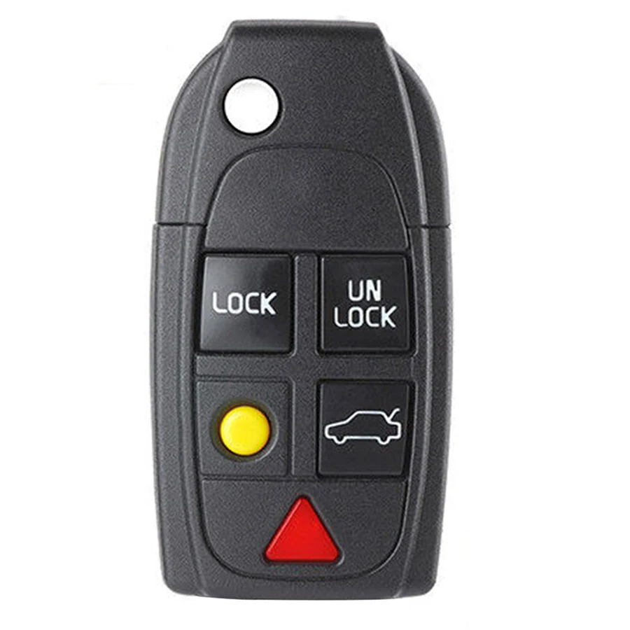 5 Buttons Flip Folding Remote Car Key Fob Shell Case For Volvo XC70 XC90 V60 V70 S60 S80 Fob Replacement Auto Car Key Cover Case (4)