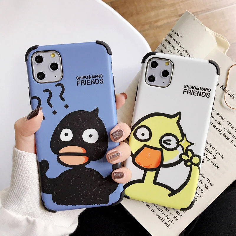 GYPHCA четыре угла чехол для телефона с мультяшной уткой iPhone 11 Pro Max XR XS X 7 8 Plus мягкий