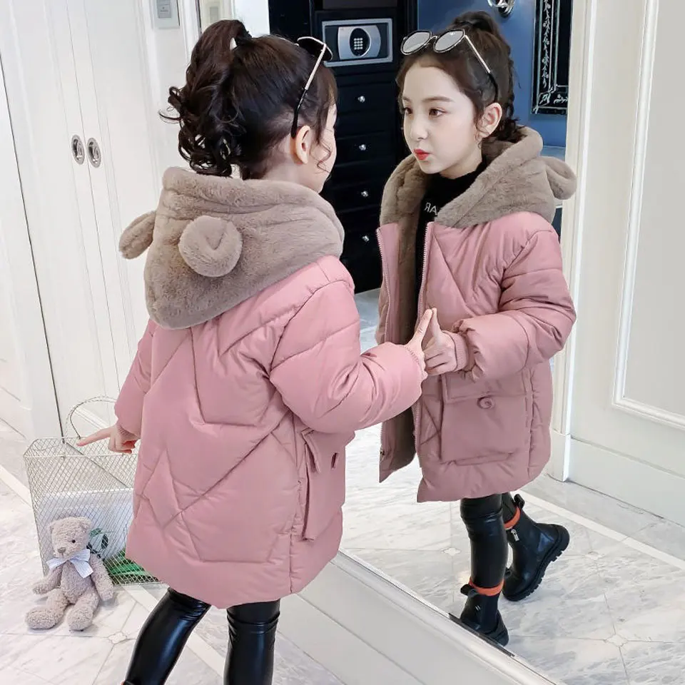 

New Baby Girls Outerwear Jackets Girl Clothing Fashion Children Tops Autumn Winter Warm Hooded Outwear Age For 4 6 8 10 12 Yrs