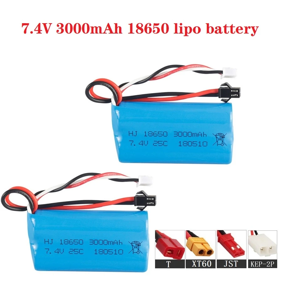 7 4 в 3000 мАч 18650 lipo батарея для Udi U12A Syma S033g Q1 H100 H101 H102 H103 FT009 rc модель лодки самолета EL
