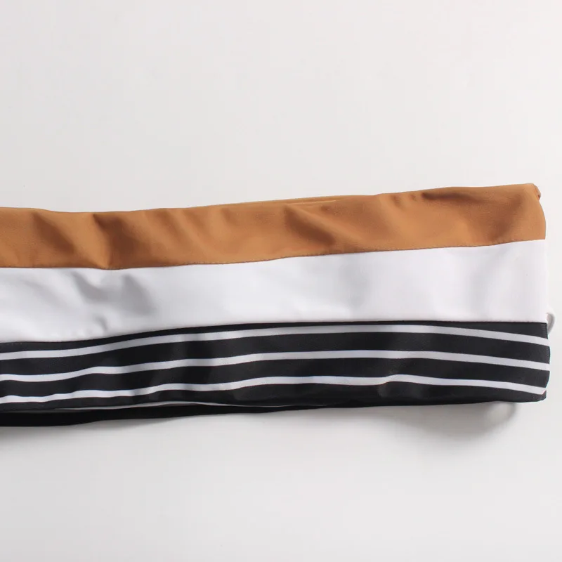 Strapless Bikini 2020 Mujer Swimwear Women Sexy Bathing Suit Two Piece Cut Out Top Striped Bandeau Swimsuit Push Up Biquini S-XL