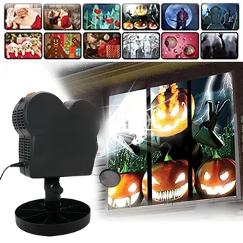 

Window Display Laser DJ Stage Lamp Christmas Spotlights Projector Wonderland 12 Movies Projector Lamp Halloween Party Lights