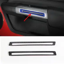 2 шт. АБС карбоновое волокно внутренняя дверная ручка Накладка для внутренних аксессуаров Ford Mustang- накладки для салона черный