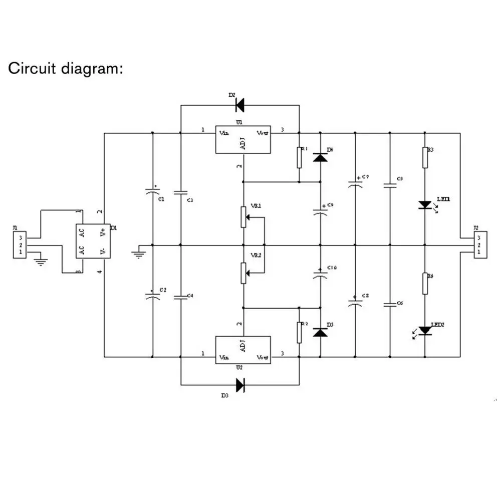 LM317 LM337 положительный и отрицательный двойной Мощность Регулируемый Питание доска