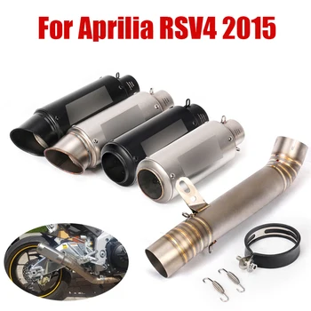 

For Aprilia RSV4 2015 Exhaust System Pipe Middle Mid Tube Escape Link Pipe Muffler Tips End Pipe 60.5mm Slip On RSV4 Motorcycle