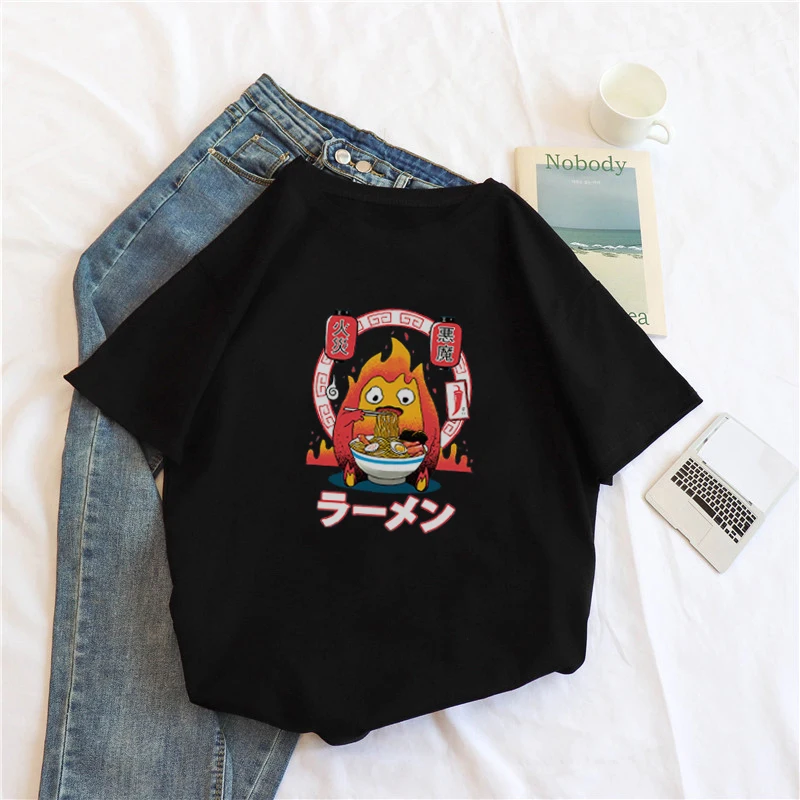 10black Корейский милый мультфильм лапша кошка Повседневная футболка Ulzzang одежда в стиле Панк harajuku Винтаж дропшиппинг альбом печати Футболка feminina - Цвет: 10black