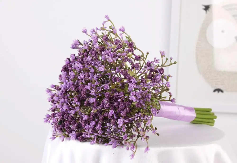 Йо Чо искусственный цветок ребенка дыхание Свадебный букет цветов DIY магазин украшения для домашнего праздника свадебные принадлежности - Цвет: Purple
