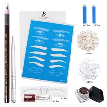 Комплект для микроблейдинга бровей, ручка для татуажа, лезвие иглы для микроблейдинга с пигментными кольцами для татуажа, Перманентный инструмент для макияжа тела