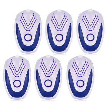 

6Pcs Ultrasonic Pest Repeller, Mouse Snake Mosquito Roach Repellent for Children and Pets'Safe EU Plugs