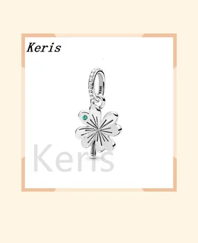 

100% 925 silver sterling new 2019 spring 397965nag luck four clover leaves necklace pendant four free flower petals