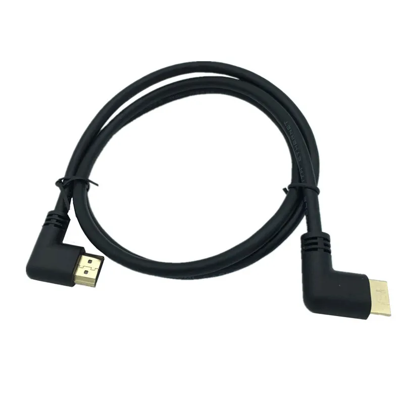 Левый и правый угловой HDMI 2,0 мужчина к HDMI правый левый локоть мужской удлинитель 15 см 50 см 1 м, HDMI 2,0 в Угловой кабель 4K* 2K@ 60 Гц