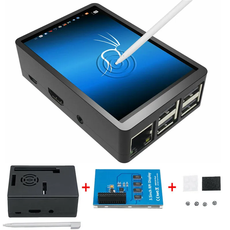 3," сенсорный экран 320*480 ЖК-модуль+ чехол+ вентилятор для TFT Raspberry Pi 3B 2B