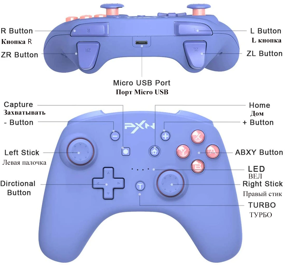 Pxn 9607x Gamepad para Nintendo Switch pc Controller Ios 16 Bluetooth sem Fio para Switch Lite pc Cabo de Dados Usb Nfc Remoto Amibo - Image 5